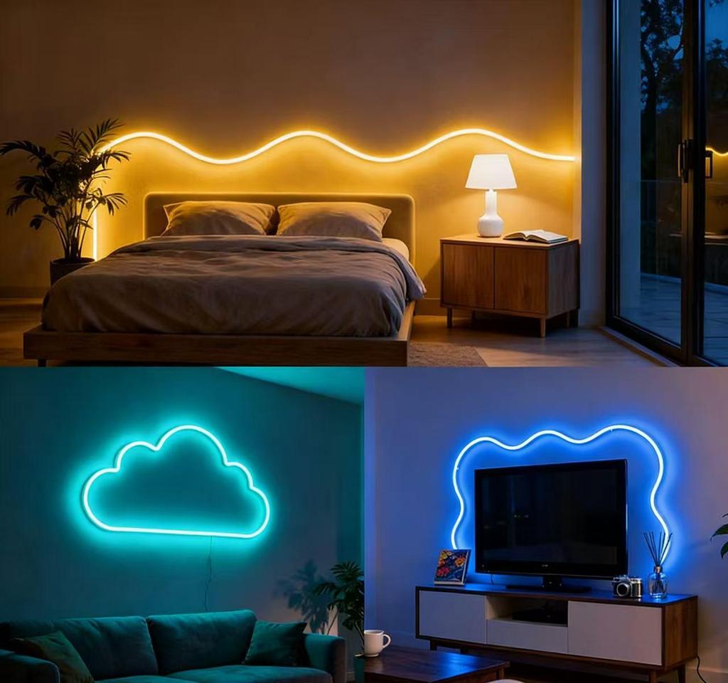 Гибкая RGB Неоновая Светодиодная Лента с 24-клавишным Контроллером