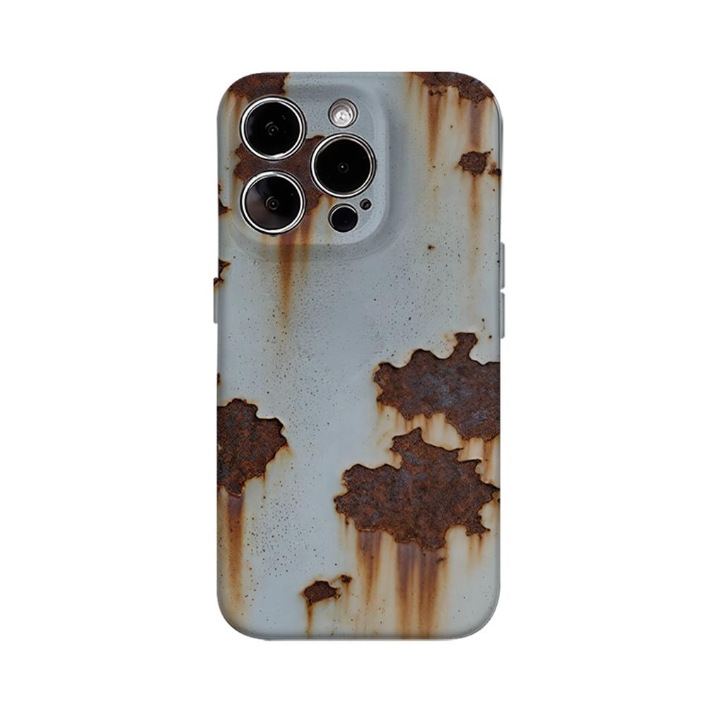 Стильный Забавный Чехол для Телефона с Имитацией Ржавчины для IPhone 16 15 14 13 12 11 X XS XR XSMAX 7 8 Pro Max Plus Двухслойная Задняя Крышка