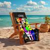 Personalized customized proof beach towel with Sprunki themed pattern - soft, absorbent,quick-drying,perfect swimming,camping&bathing