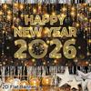 2026 С Новым Годом Баннер-Фон Фейерверки Шампанское Новогодние Празднования Рождественская Вечеринка Фото Фон Декорация Баннер