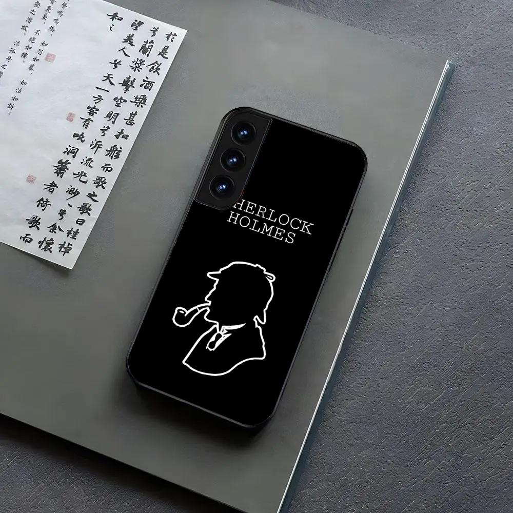 Чехол для телефона Шерлок Холмс Для Samsung S24, S25 22,30,,Note20,Ultra,Lite,Ultra,5G,Plus,FE Черная крышка