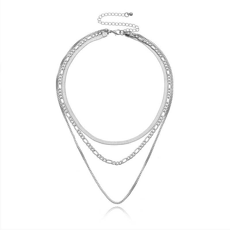 Многослойное ожерелье-чокер в стиле панк с плоским лезвием и змеиным звеном, простое ожерелье с воротником золотого цвета для женщин, ювелирные изделия