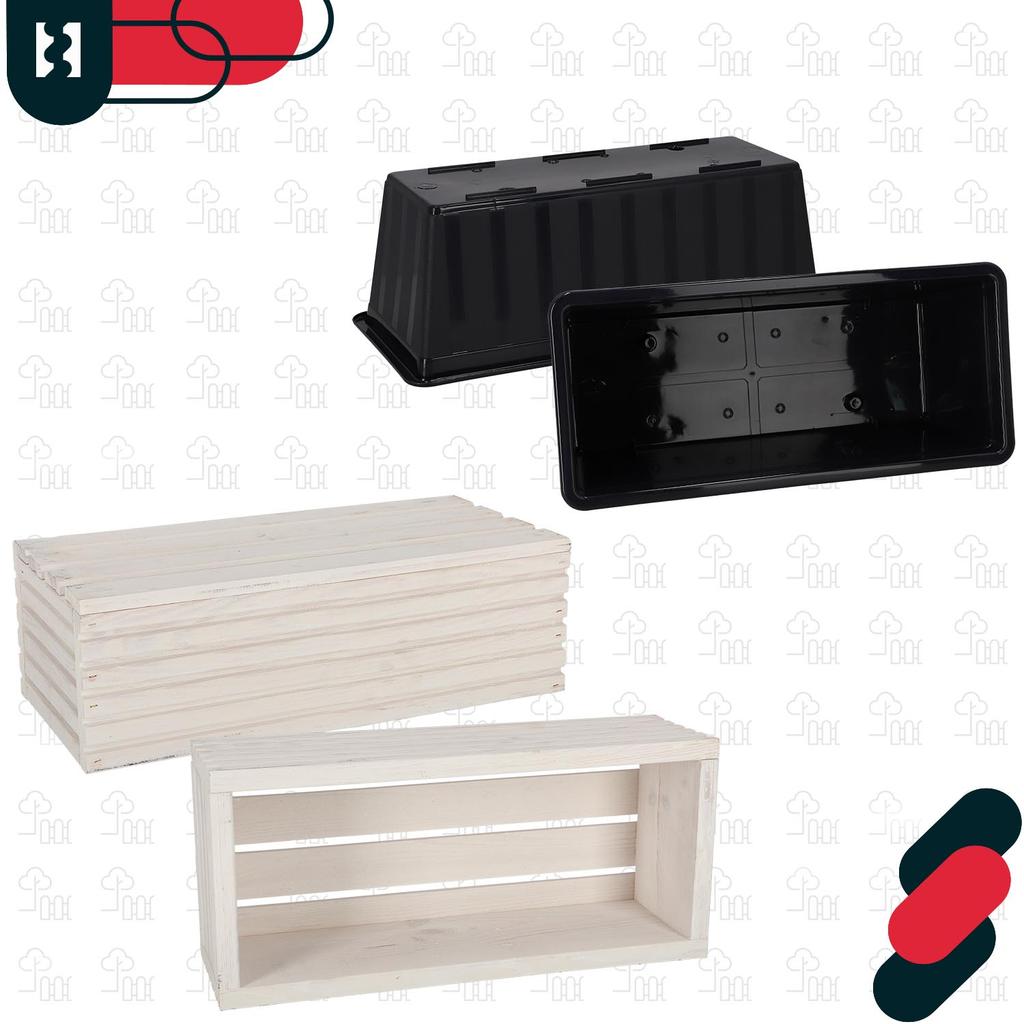 Kotarbau® Wooden Garden Planter Box For Terrace With Insert White 44 X 20 Cm