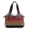 2021 Trendy European & American Rainbow Stripe Women's Canvas Bag