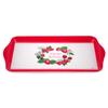 [R6531] - Melamine Cake Tray 'Red Fruits and Delicacies' Red White - 30x15 Cm