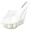 Sexy Ultra-high Heel Cool Slippers High Transparent Slope Crystal Waterproof Platform Sexy Open-toed Sandals WZ