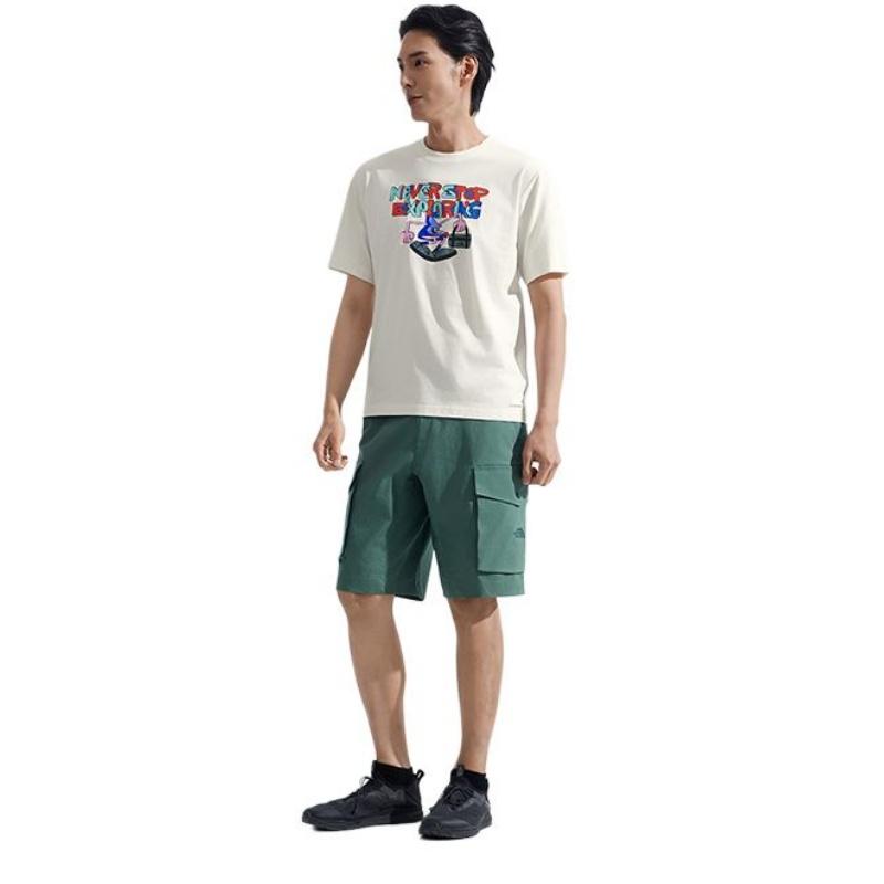 THE NORTH FACE NEVER STOP Exploring Quick Dry T Shirts Unisex Dune White NF0A8GZ1-QLI