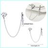 925 Silver Cat Paw Clover Charm Beads for  Bracelet DIY Exquisite Gifts Secure Chain