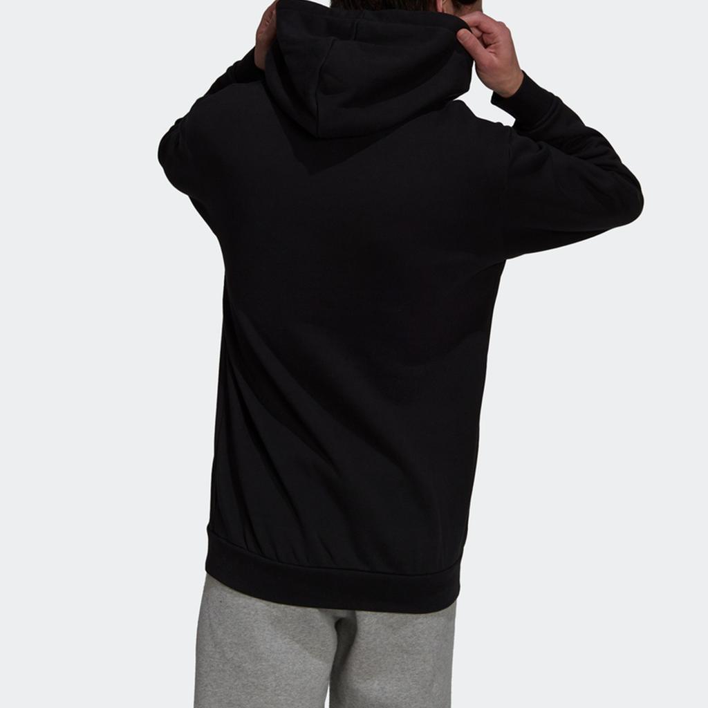 Adidas Оригинальная толстовка с капюшоном Tref Rhinest Hd, украшенная логотипом, однотонная, спортивная, мужская, черная, GN3648