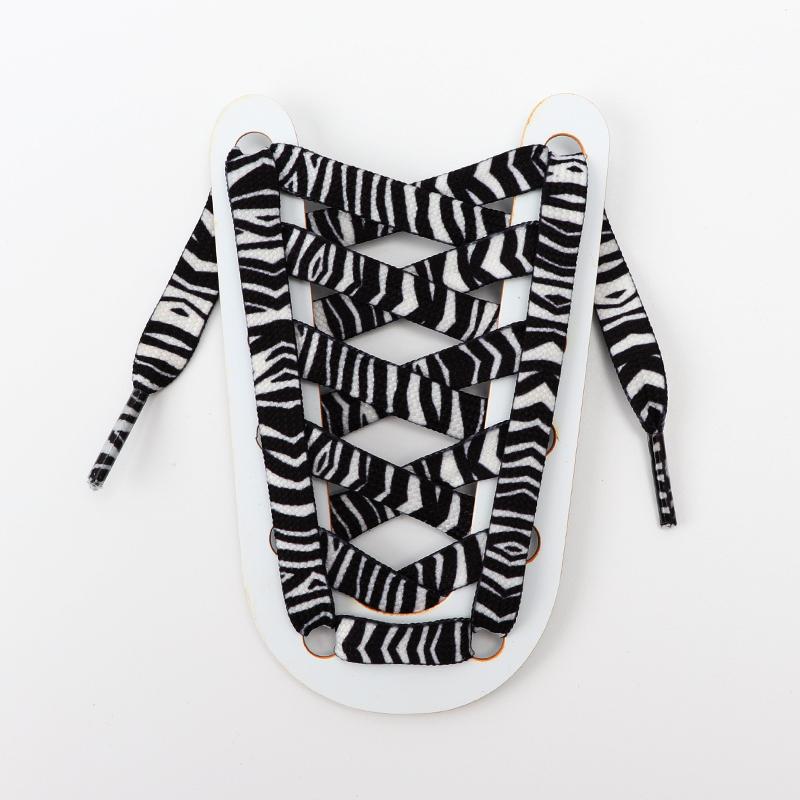 Leopard Print Flat Shoelaces Sneakers Colorful Shoelace Classic Animal Patten Shoe Laces Canvas Zebra Tiger Snake Shoestrings