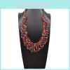 Creative Colored Wooden Bead Woven Necklace Neck Accessories For Daily Wear