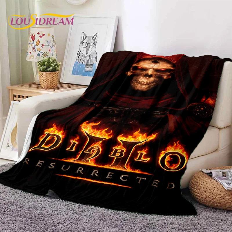 Мягкое фланелевое одеяло Diablo 3D Retro Gamer для кроватей, диванов, пикников, плед для отдыха на свежем воздухе, подарок