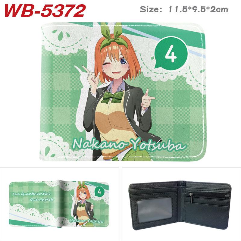 The Quintessential Quintuplets Anime Wallet Colorful Print Short Folded Coin Purse for Men Women