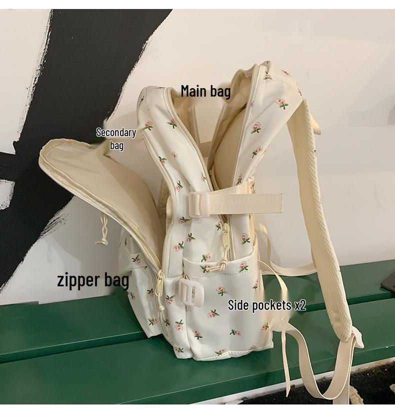 Цветочный Милый Рюкзак для Женщин: Большая вместимость, идеально для школы - Подходит для учащихся средней и начальной школы