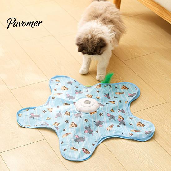 Independent Play Toys for Kittens Interactive Cat Toy, Rechargeable Automatic Feather Wand with Motion Sensor, Star Self Playing Boredom Shape