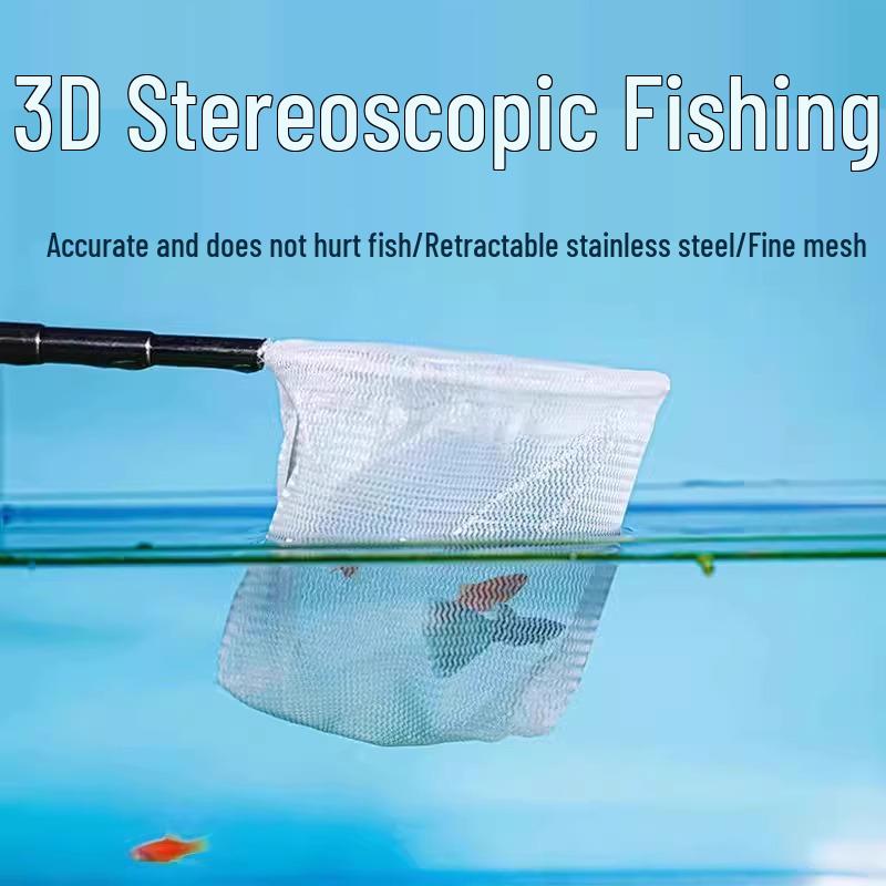 Stainless Steel Retractable Tropical Fish Net with 3D Dense Mesh for Aquarium Fishing