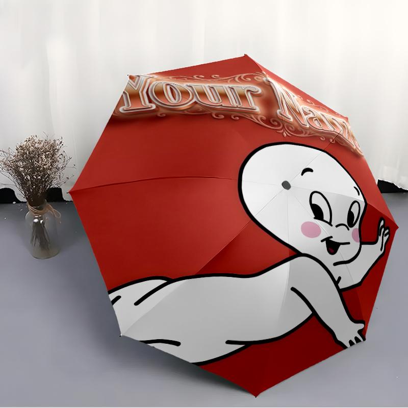 Personalized Name Casper Print Umbrella, UV Shielding. It Has Eight Sturdy Ribs for Outdoor Use And Perfect As a Holiday Gift