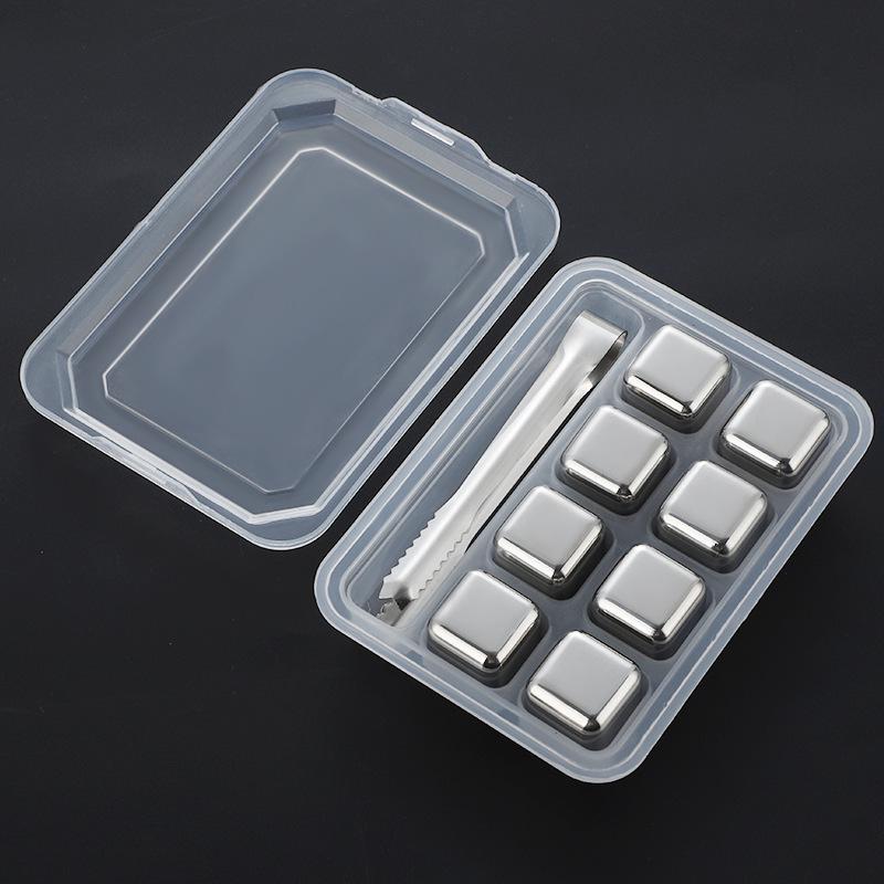 Cross-Border Stainless Steel Ice Cubes and Whiskey Stones Gift Set