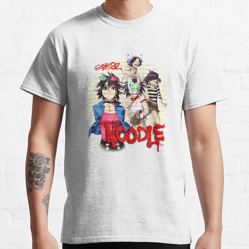 2026 Группа Gorillaz Виртуальная группа 2D Нудл Рассел Хип-хоп Песня Тур Галактика Gorillaz Футболка Хлопок Y2k Мягкая одежда Мужская Большой размер