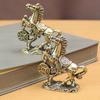 Brass Horse Step On Coins Lucky Statue Feng Shui Desk Miniatures Pure Copper Crafts Collections Chinese Home Office Figurines