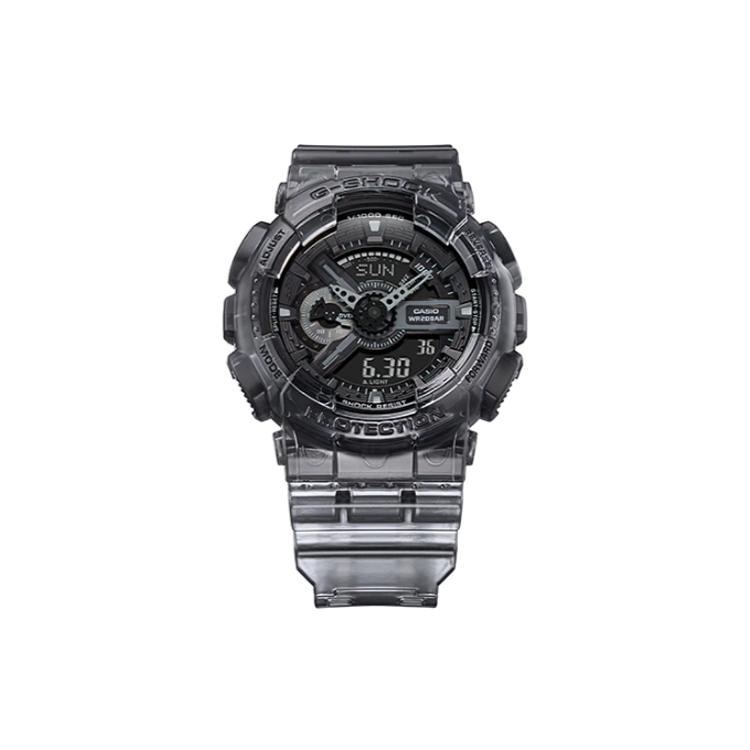 Casio Мужские часы Серия 55 мм Черные с двойным жидкокристаллическим/аналоговым дисплеем GA-110SKE-8ADR GA-110SKE-8ADR