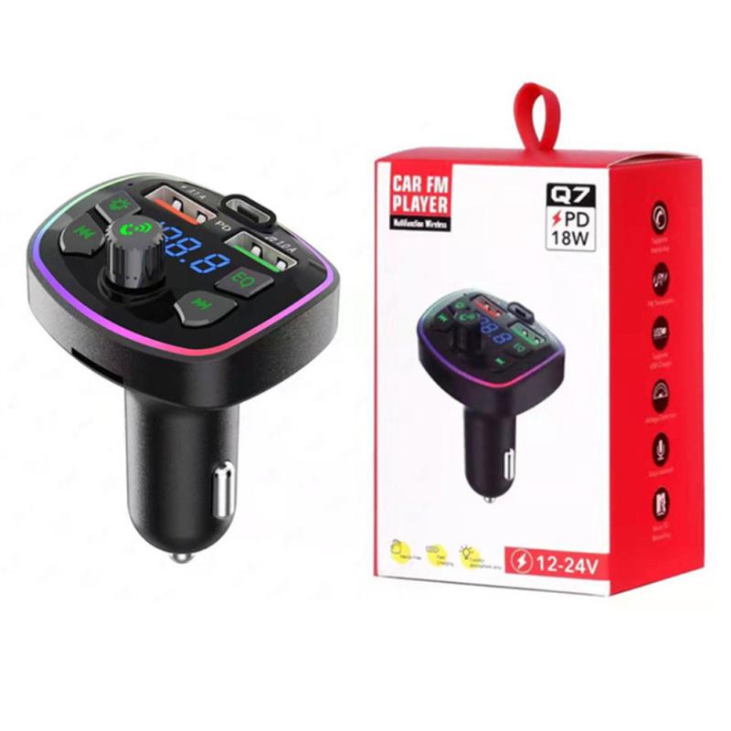 Светодиодная подсветка, Bluetooth-совместимый FM-передатчик, автомобильный Mp3-плеер Tf/u, автомобильный комплект, двойной USB