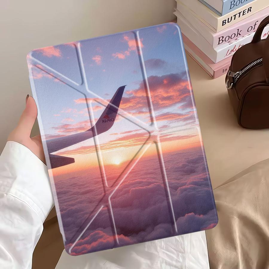 Чехол для планшета с изображением заката, самолета, облака и крыла для iPad Pro 2025 Mini 6 7 Air 4 5 M3 M2 1 2 M4 11 дюймов Pro 11-го 10-го 9-го 8-го 7-го 12,9 дюйма