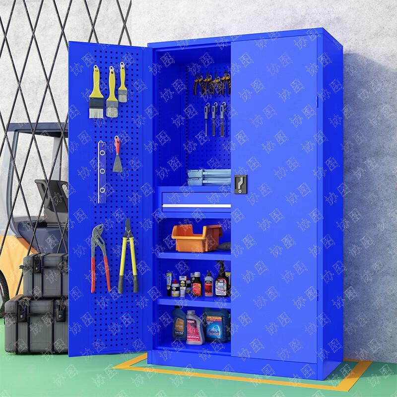 Heavy-Duty Workshop Tool Storage Cabinet with Pegboard
