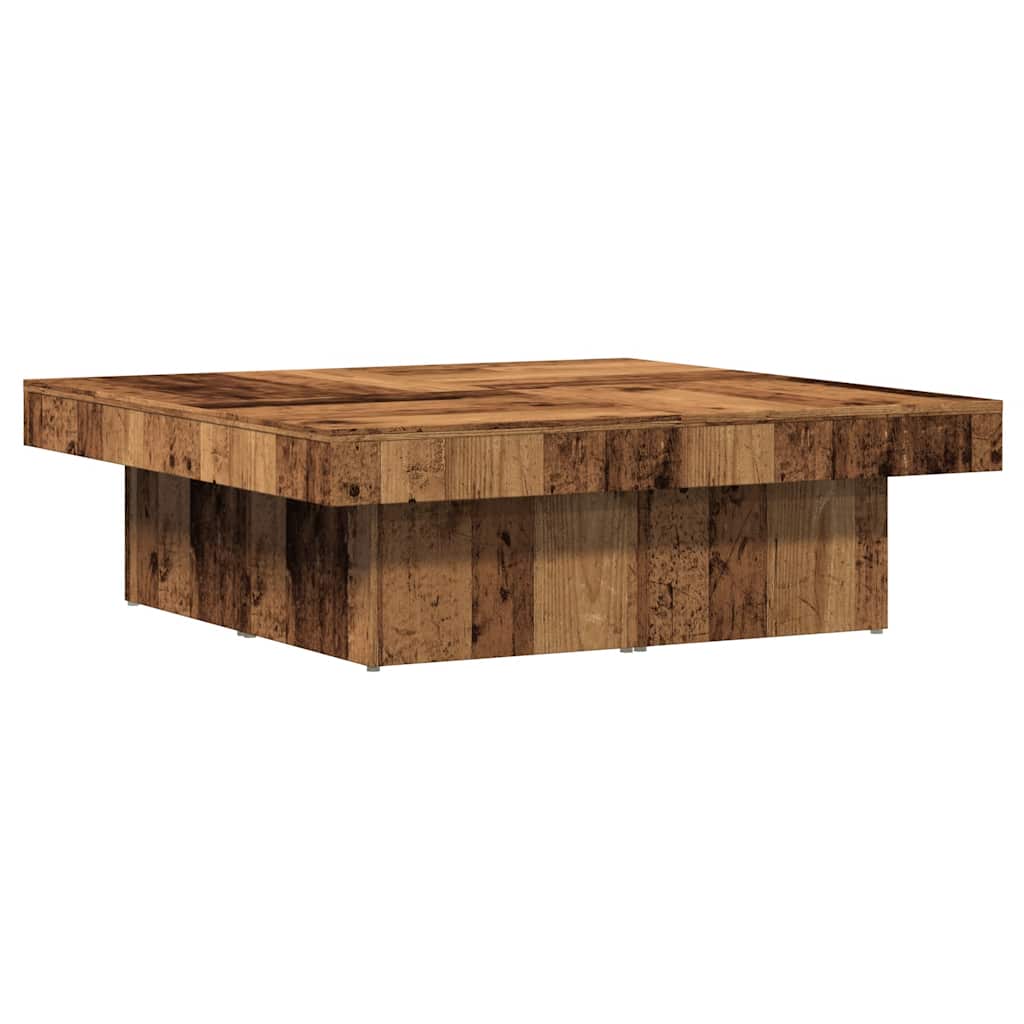 Coffee Table with Rustic Wood Look 90 x 90 x 28 cm Engineered Wood