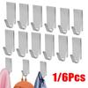 1/6Pcs Kitchen Bathroom Wall Hanger Hook Small Towel Rack Hanger New Bathroom Organizer