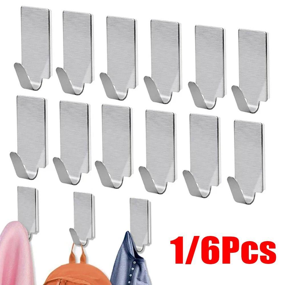 1/6Pcs Kitchen Bathroom Wall Hanger Hook Small Towel Rack Hanger New Bathroom Organizer