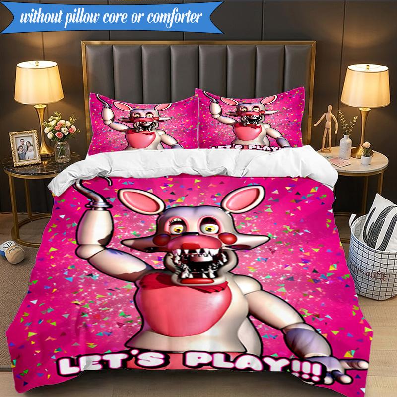 Five Nights Teddy Bear 3pcs K-pop music group Bedding set,Ideal for Bedroom, Dormitory,Including Duvet Cover And 2pcs Pillowcases,Fan gifts