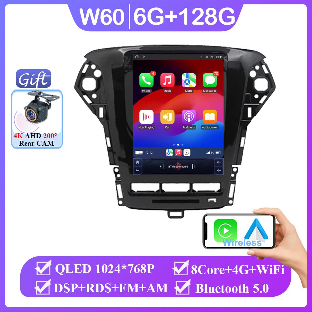 Для Ford Mondeo MK4 2011-2013 Автомагнитола Carplay Android 14 DSP Мультимедиа Авто 4G WIFI BT 9,7-дюймовый экран Авторадио Стерео QLED