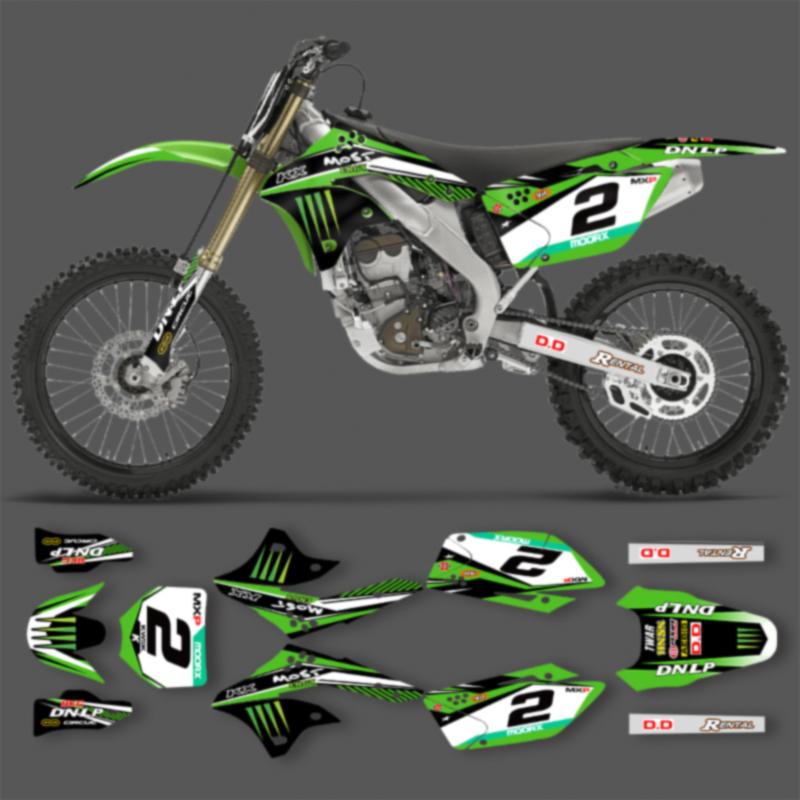 PowerZone Набор индивидуальных графических наклеек для Kawasaki KXF250 2006 2007 2008 KX250F Защитная наклейка Индивидуальная настройка