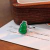 Изумрудно-зеленое кольцо с цирконием в виде тыквы - Модное высококлассное украшение на указательный палец