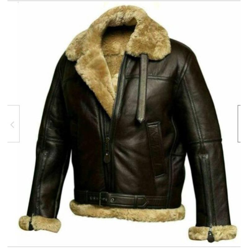 Youth Casual Zipper Lapel Plus Velvet and Thickened Men's Leather Jacket