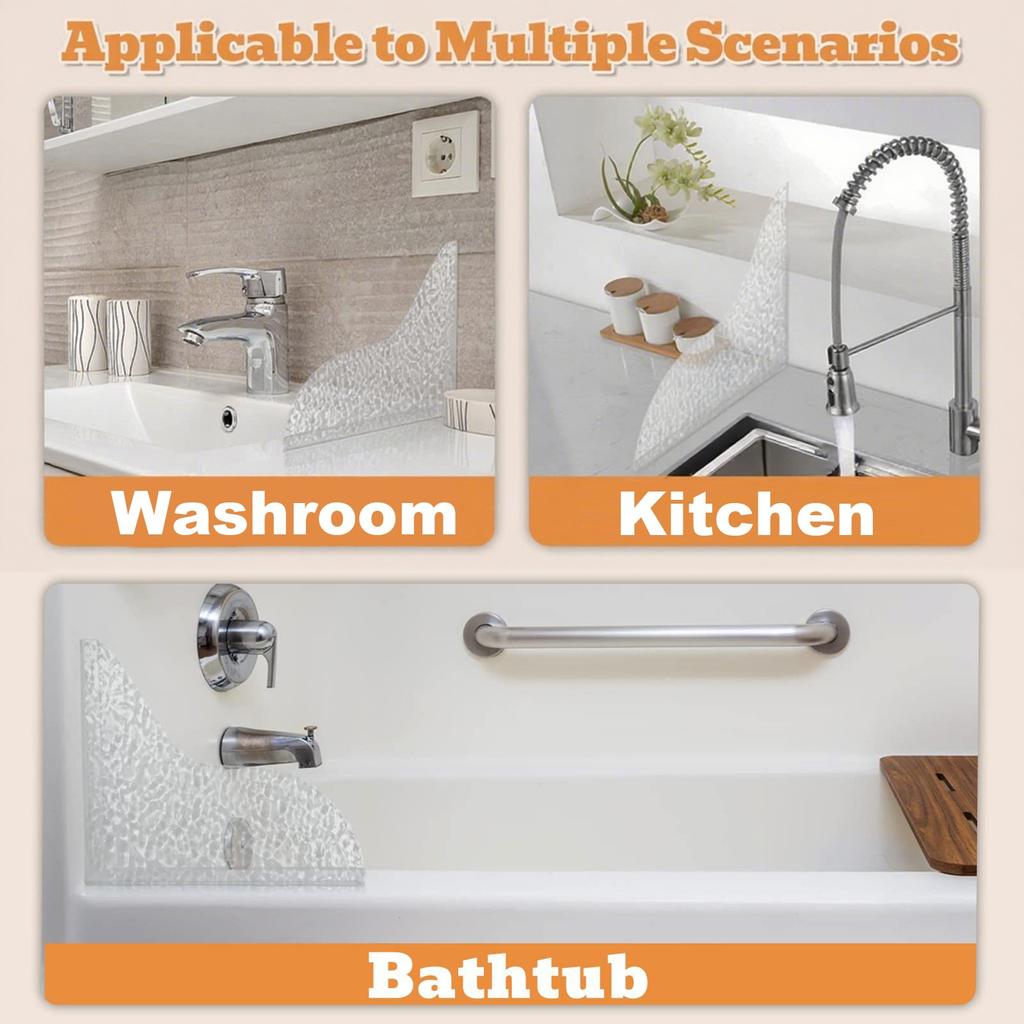 Комплект защиты от брызг для душа, водонепроницаемый, простая установка, большие бортики для ванны, самоклеящиеся угловые бортики для душа, чтобы удержать воду в душе или ванне