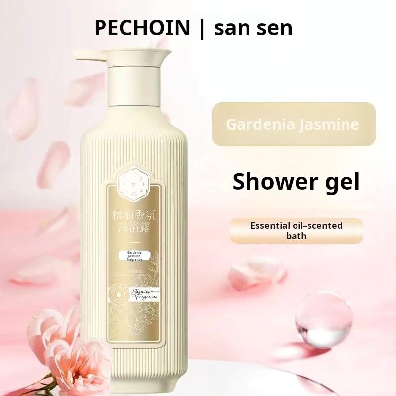 Gardenia Jasmine Essential Oil Shower Gel 500ml, Moisturising Floral Body Wash