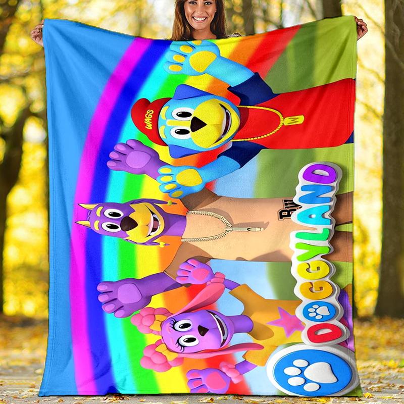 Doggyland Theme Printed Blanket - Perfect for Couch, Bed, Travel & Outdoor Use | Machine Washable, Cozy & Durable.