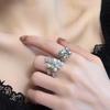 Элегантное открытое кольцо с цирконами для женщин – стиль светской львицы в духе легкой роскоши, идеально подходит для указательного пальца