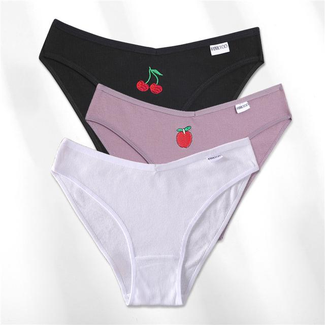 FINETOO Модные трусики с V-образной талией, женские хлопковые трусы M-4XL, нижнее белье больших размеров, женские удобные трусы, женские трусики, нижнее белье