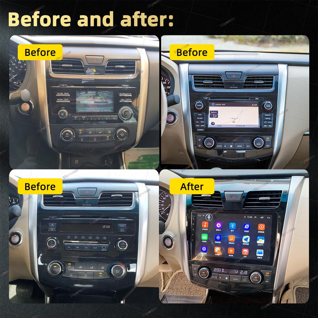 Автомобильная стереосистема 2 Din Android для Nissan Altima Teana 2013-2017, автомобильная магнитола, Wi-Fi, GPS-навигация, мультимедийный плеер, головное устройство с рамкой