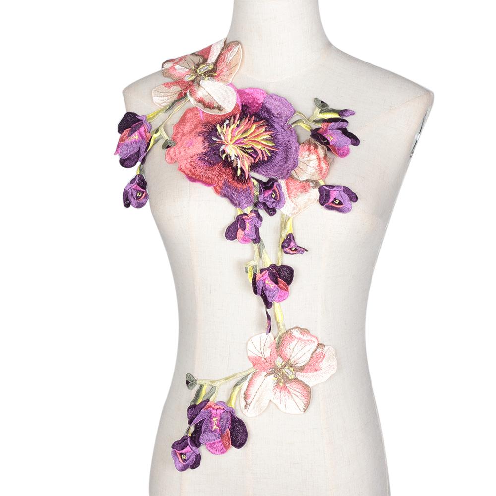 Швейные принадлежности кружевная отделка цветок вырез платья аппликация вышитый воротник нашивка на одежду