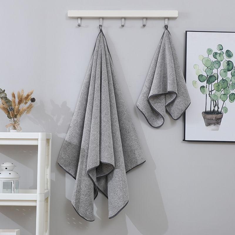 Банное полотенце, антибактериальное, домашнее, мягкое, впитывающее, быстросохнущее, утолщающее, для взрослых, набор мягких банных полотенец из микрофибры