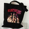 KATSEYE K-Pop Girl Group Print Canvas Tote Bag Retro Shopping Shoulder Bag Large Capacity Handbag for Daily Commute 60123-17