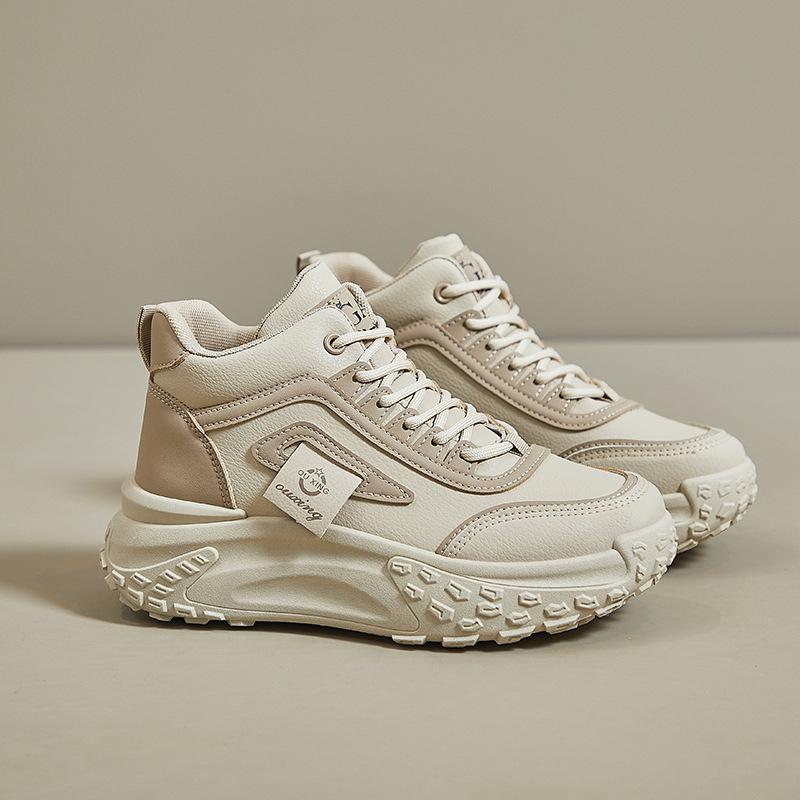 Туфли для пап с высоким берцем и толстой подошвой, осенние кроссовки для бега и занятий спортом, повседневная женская обувь с эффектом увеличения роста