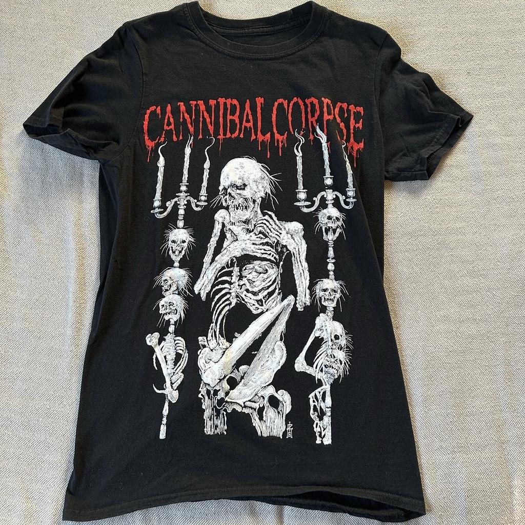 Cannibal Corpse Смертельный Металл Винтажная Графическая Футболка Размер S Скелеты Черепа
