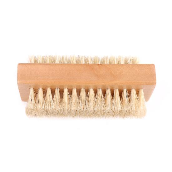 Кисть для ногтей Yousheng, легко моется, двухсторонняя, утолщенная, чистящая, деревянная ручка, натуральная щетина, кисть для маникюра