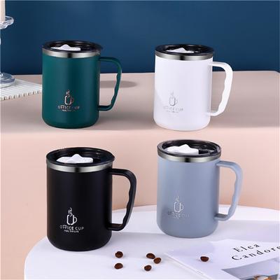 Кофейная чашка Кружка с крышкой Изолированная кофейная кружка Стакан для кофе с двойными стенками и ручкой