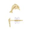 Earrings - LÉA &; ARTHUR - Dolphin - 375 Yellow Gold - Silicone Stroller System - Child